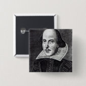 Portret van William Shakespeare Vierkante Button 5,1 Cm (Voorkant /achterkant)