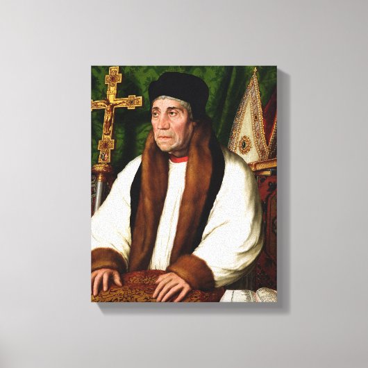 Portret van William Warham Canvas Afdruk (Voorkant)