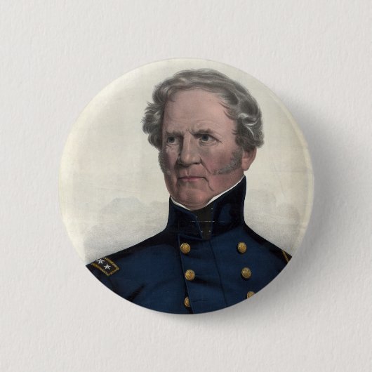 Portret van Winfield Scott-knop Ronde Button 5,7 Cm (Voorkant)