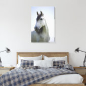 Portret van wit paard 3 canvas afdruk (Insitu (Slaapkamer))
