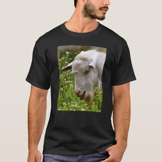 Portret van witte geit Artistieke geit T-shirt (Voorkant)