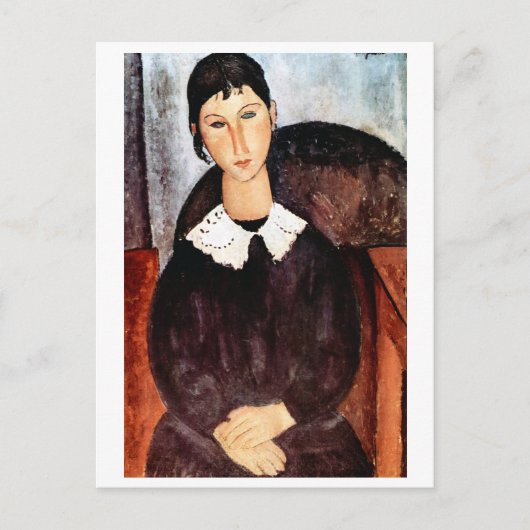 Portret van witte kraag, Modigliani Briefkaart (Voorkant)