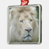 Portret van witte leeuw metalen ornament (Links)
