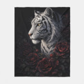 Portret van Witte Tijger – Kalm Vermogen en Stille Fleece Deken (Voorkant)