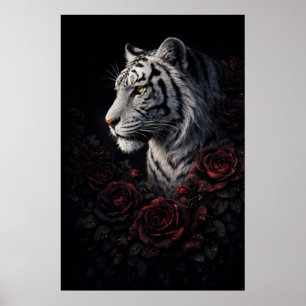 Portret van Witte Tijger – Kalm Vermogen en Stille Poster