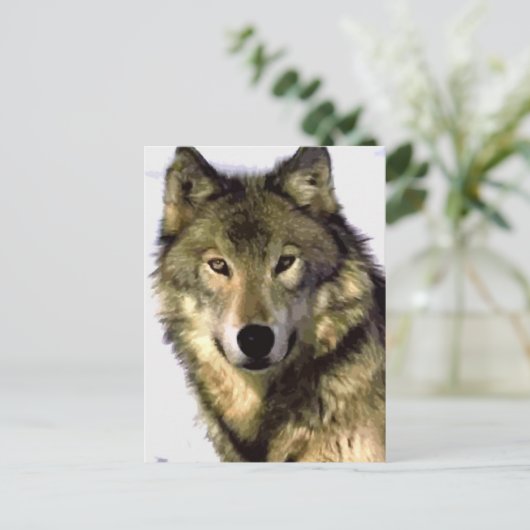 Portret van Wolf Post Kaart (Staand voorkant)