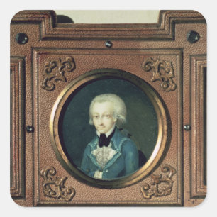 Portret van Wolfgang Amadeus Mozart, 1773 Vierkante Sticker