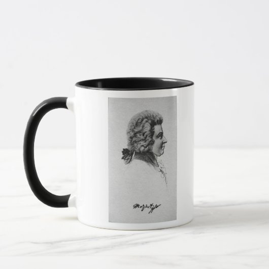Portret van Wolfgang Amadeus Mozart Mok (Links)