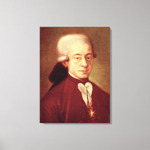 Portret van Wolfgang Amadeus Mozart na 1770 Canvas Afdruk