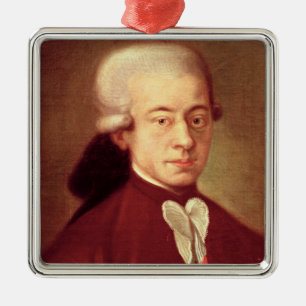 Portret van Wolfgang Amadeus Mozart na 1770 Metalen Ornament