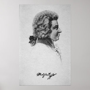 Portret van Wolfgang Amadeus Mozart Poster