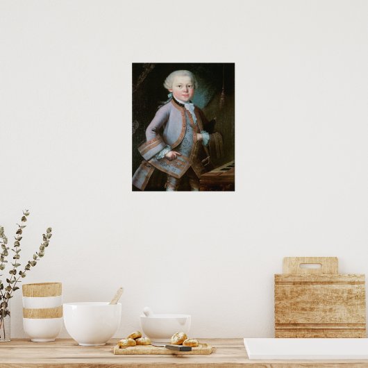 Portret van Wolfgang Amadeus Mozart Poster (Keuken)