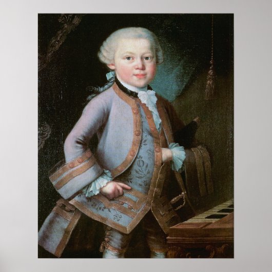 Portret van Wolfgang Amadeus Mozart Poster (Voorkant)