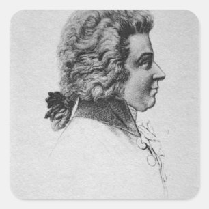 Portret van Wolfgang Amadeus Mozart Vierkante Sticker