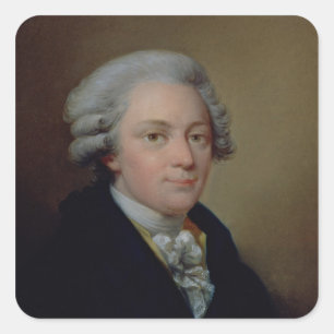 Portret van Wolfgang Amadeus Mozart Vierkante Sticker