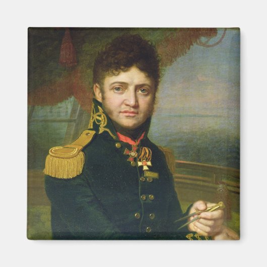 Portret van Yuri F. Lisyansky, 1810 Magneet (Voorkant)