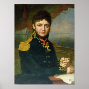 Portret van Yuri F. Lisyansky, 1810 Poster