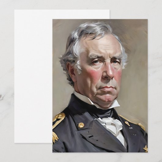 Portret van Zachary Taylor Feestdagenkaart (Voorkant / Achterkant)