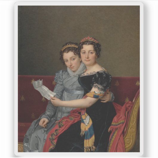 Portret van Zénaïde en Charlotte Bonaparte Sticker (Voorkant)