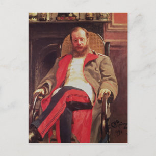 Portret van Zesar Kjui, 1890 Briefkaart