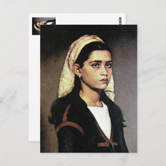 Portret van zigeunermeisje briefkaart (Voorkant / Achterkant)