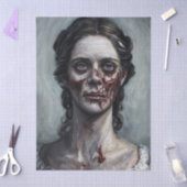 Portret van zombie vrouw tissuepapier (Craft)