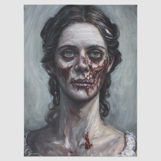 Portret van zombie vrouw tissuepapier (Voorkant)
