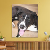 portret van zwarte hond canvas afdruk (Insitu (Woonkamer))