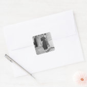 portret vierkante sticker (Envelop)