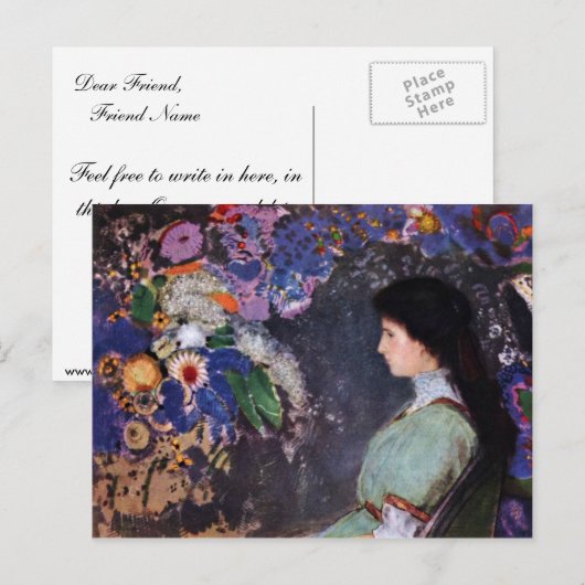 Portret Violette Heymann van Odilon Redon Briefkaart (Voorkant / Achterkant)