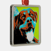Portret voor Bright en Fun Rottweiler Metalen Ornament (Rechts)