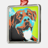 Portret voor Bright en Fun Rottweiler Metalen Ornament (Links)
