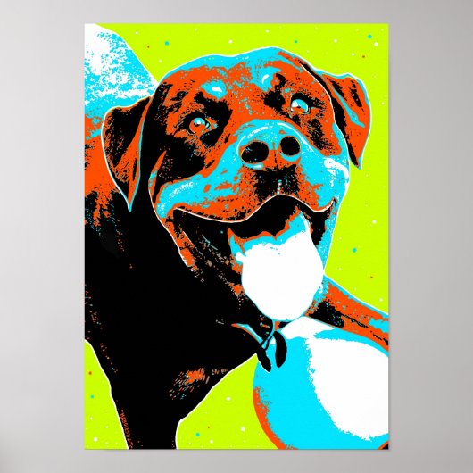 Portret voor Bright en Fun Rottweiler Poster (Voorkant)