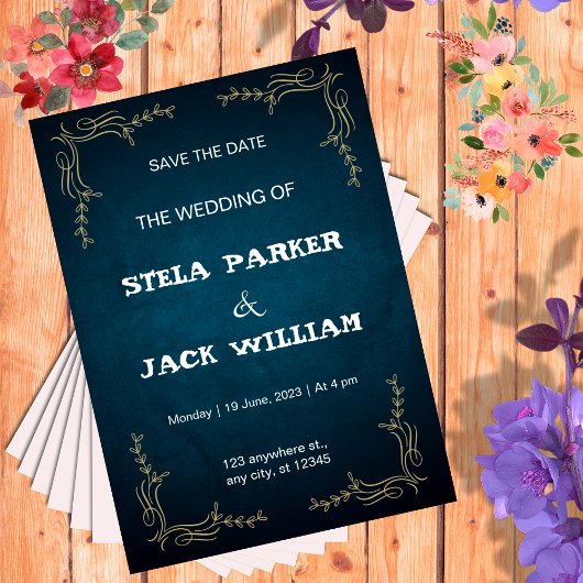 Portret voor de uitnodiging voor een huwelijk tuss