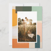 Portret voor kleurrijke moderne vormen feestdagenkaart (Voorkant)