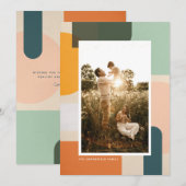 Portret voor kleurrijke moderne vormen feestdagenkaart (Voorkant / Achterkant)