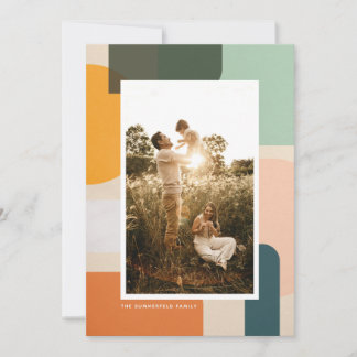 Portret voor kleurrijke moderne vormen feestdagenkaart