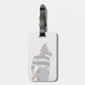 Portret voor paardenraces met jockey bagagelabel (Achterkant verticaal)