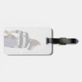 Portret voor paardenraces met jockey bagagelabel (Achterkant horizontaal)