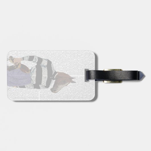 Portret voor paardenraces met jockey bagagelabel (Achterkant horizontaal)