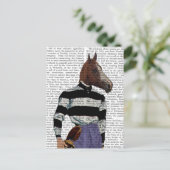 Portret voor paardenraces met jockey briefkaart (Staand voorkant)