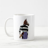 Portret voor paardenraces met jockey koffiemok (Links)