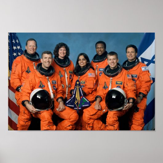 Portret voor Space Shuttle Columbia Crew (STS-107) Poster (Voorkant)