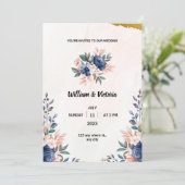 Portret voor uitnodiging voor kleurrijke weddensch (Staand voorkant)