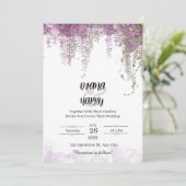 Portret voor uitnodiging voor roze en witte legant (Staand voorkant)