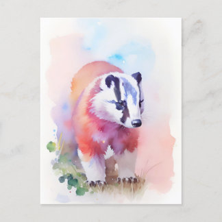 Portret voor Waterverf van Badger 1 Briefkaart