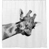 Portret voor zwarte en witte Giraffe Douchegordijn (Voorkant)