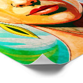 Portret Vrouw in stijlvolle kunst Poster (Hoek)