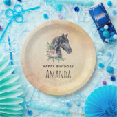 Portret Waterverf Birthday Papieren Bordje (Feest)