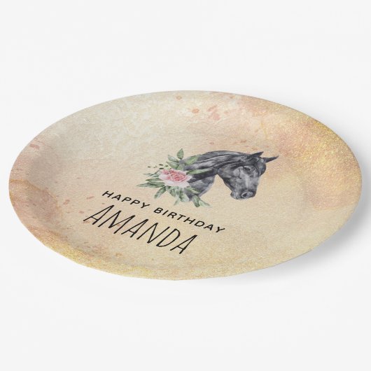 Portret Waterverf Birthday Papieren Bordje (Gekanteld)